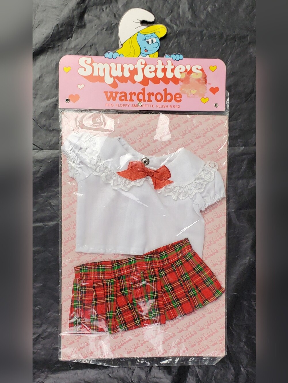 Peyo VTG 1983 Wallace Berrie Smurfette Wardrobe Shirt & Skirt Outfit #642 - NOS